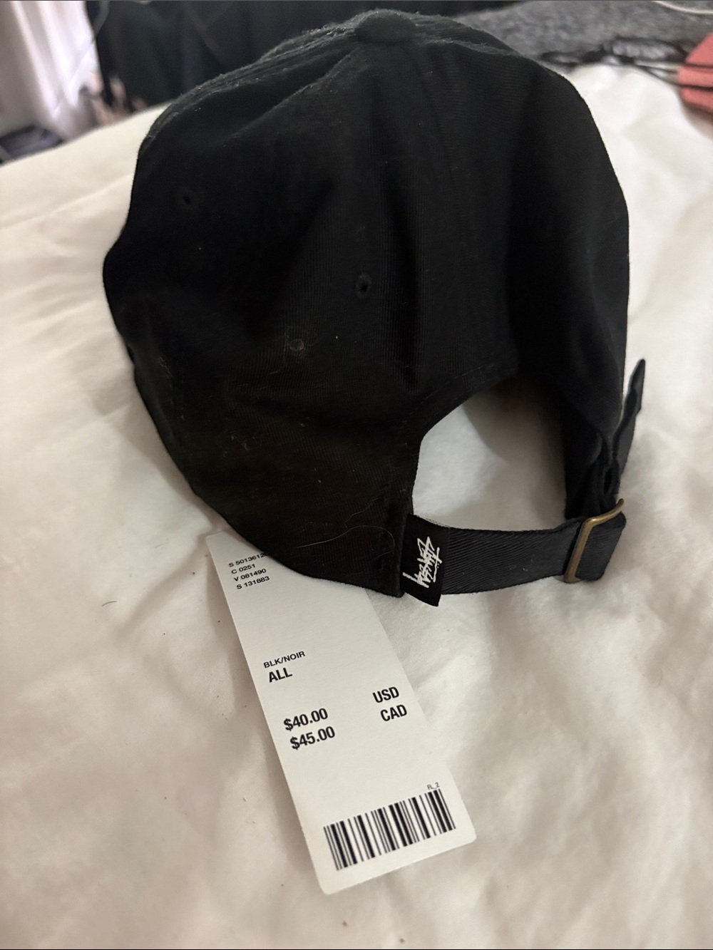 Stussy Black Embroidered Logo Dad Cap - Picture 2 of 3